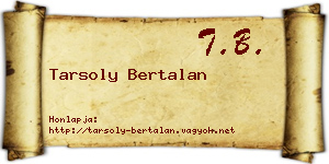 Tarsoly Bertalan névjegykártya