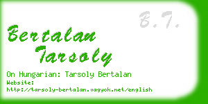 bertalan tarsoly business card
